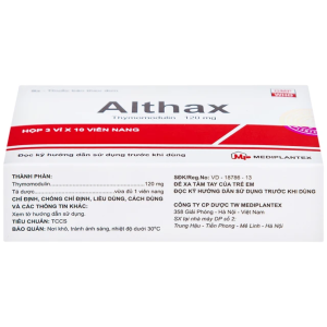 Smart Pharma - Thuốc Althax 120mg Mediplantex điều trị viêm mũi dị ứng, nhiễm khuẩn hô hấp (3 vỉ x 10 viên) 4 Smart Pharma - Nha thuoc Smart Pharma 35