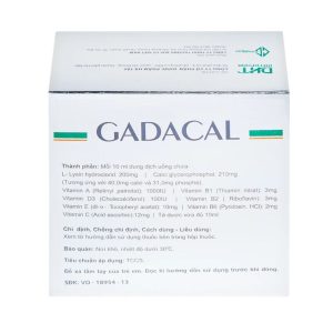 Smart Pharma - Dung dịch uống Gadacal Hà Tây bổ sung Calci, Lysin và các Vitamin (20 ống x 10ml) 1 Smart Pharma - fb 2 64