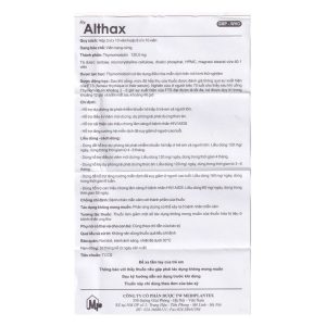 Smart Pharma - Thuốc Althax 120mg Mediplantex hỗ trợ điều trị viêm mũi dị ứng, nhiễm khuẩn hô hấp (3 vỉ x 10 viên) 7 Smart Pharma - fb 2 88