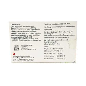 Smart Pharma - Thuốc Akudinir 300 điều trị nhiễm khuẩn nặng (Hộp 10 vỉ x 10 viên) 1 Smart Pharma - Akudinir 2