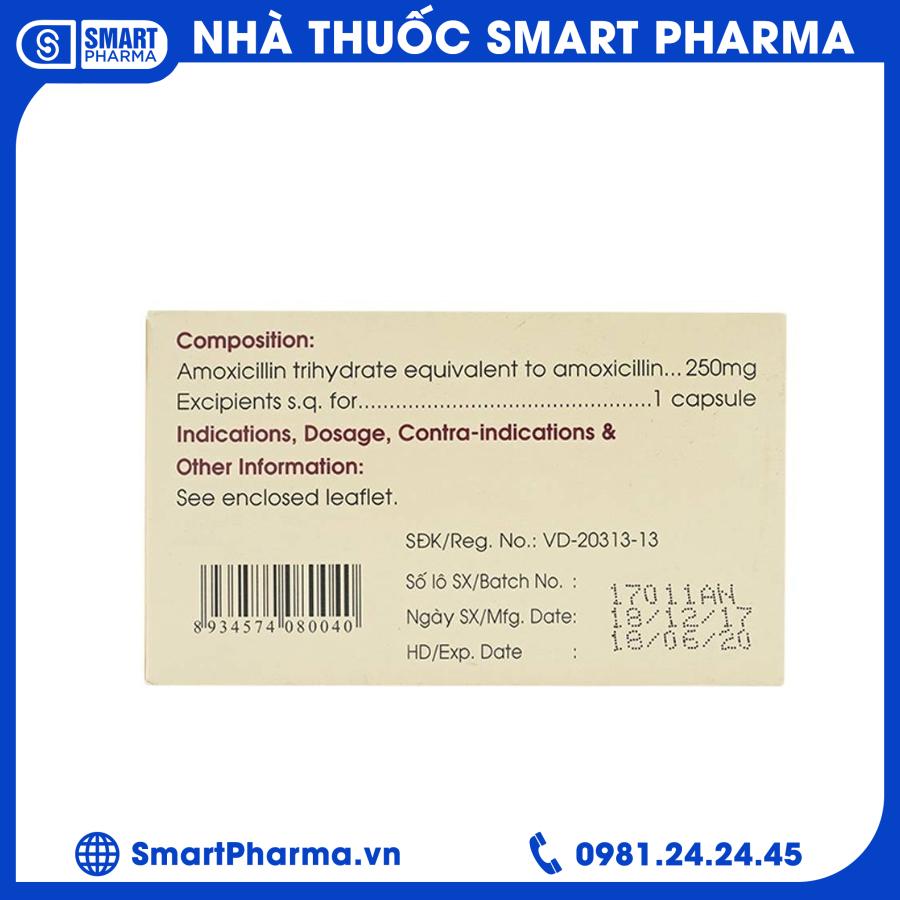 Amoxicillin 250mg Mekophar (2) Smart Pharma - Amoxicillin 250mg Mekophar 2