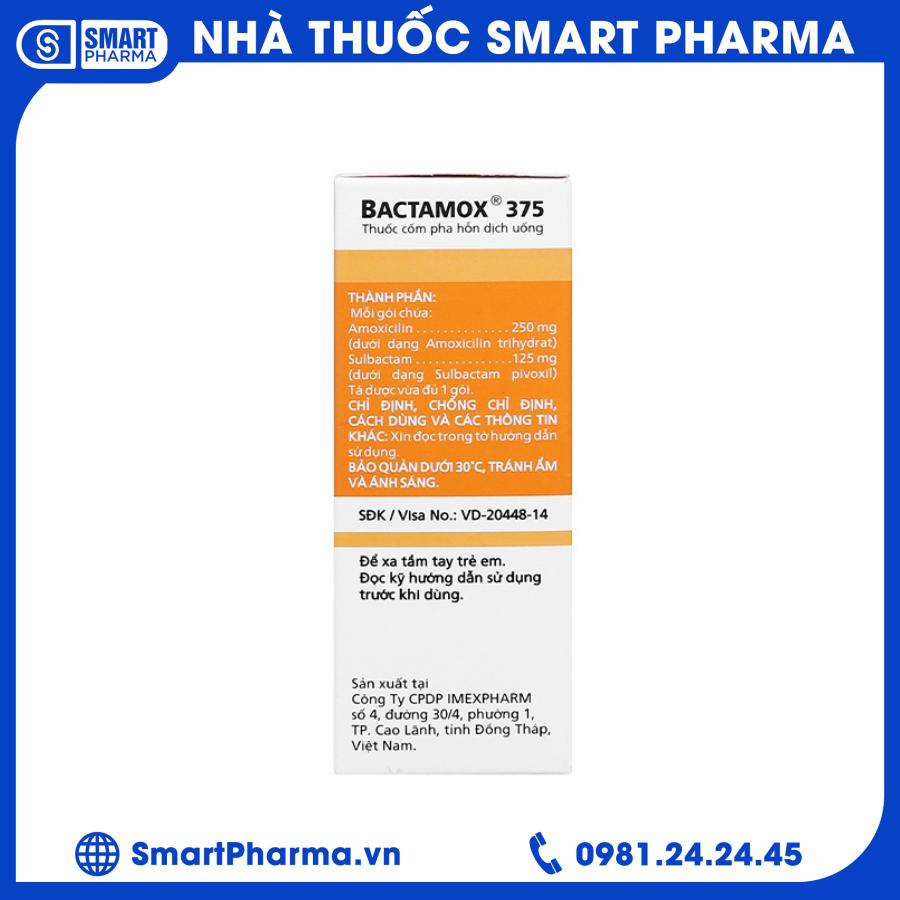 Bactamox 375mg (2) Smart Pharma - Bactamox 375mg 2