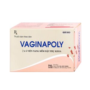 Viên đặt phụ khoa Vaginapoly điều trị nhiễm trùng ở âm đạo (2 vỉ x 6 viên)