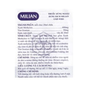 Smart Pharma - Dung dịch Milian điều trị nhiễm virus ngoài da, chốc lở, viêm da mủ (20ml) 3 Smart Pharma - mi3