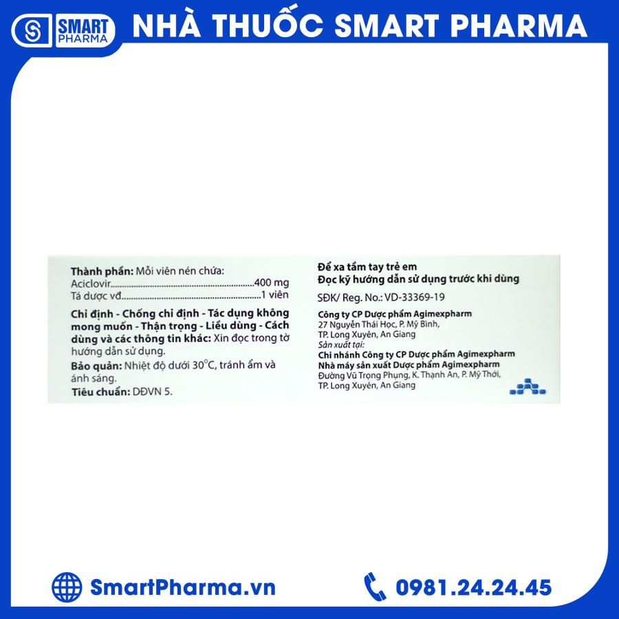 Acyclovir 400mg (2) Smart Pharma - Acyclovir 400mg 2