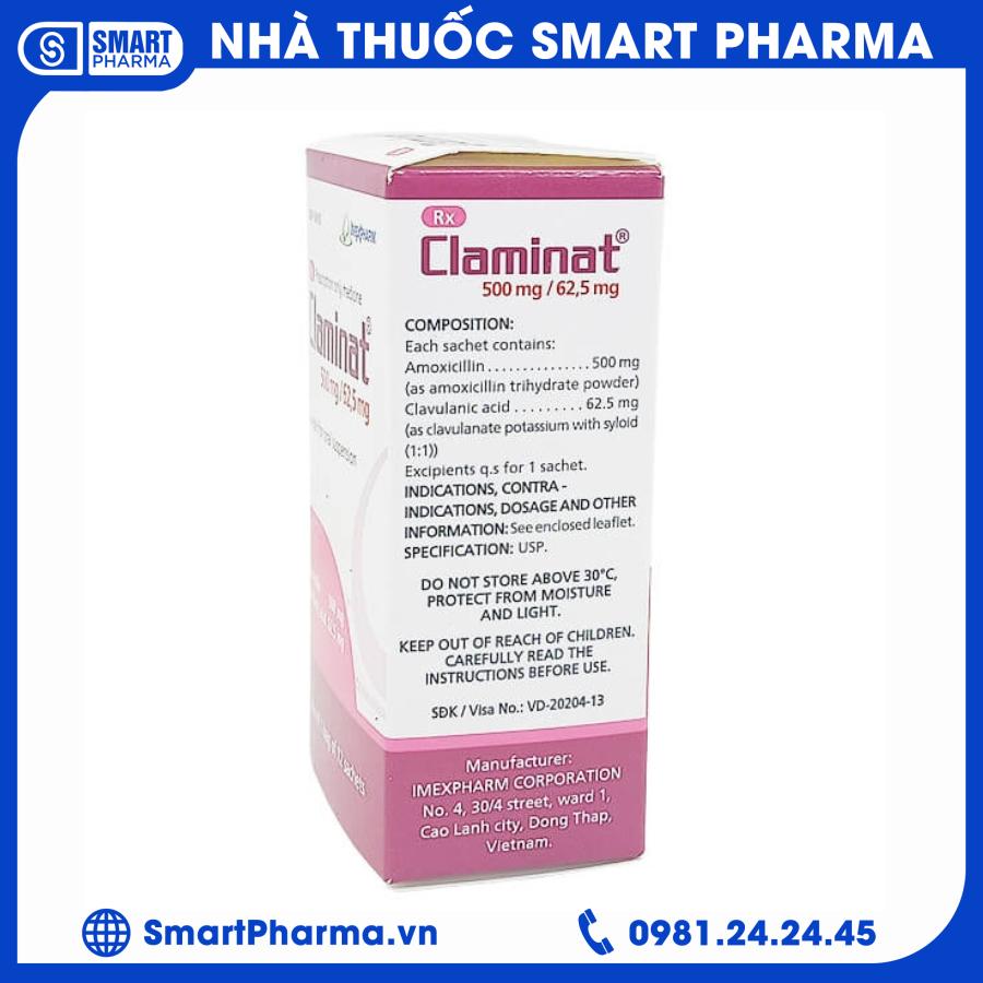 Claminat 500mg_62,5 (2) Smart Pharma - Claminat 500mg 625 2