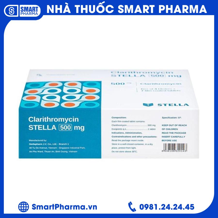 Clarithromycin 500mg (2) Smart Pharma - Clarithromycin 500mg 2