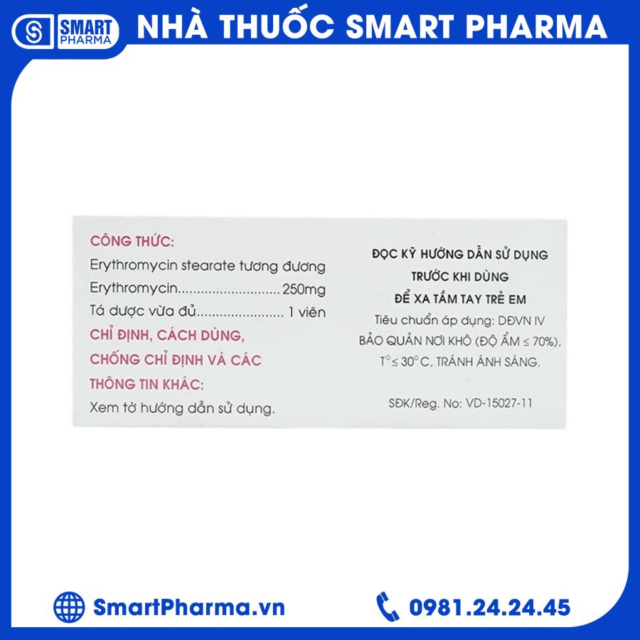 Erythromycin 250mg MKP (2) Smart Pharma - Erythromycin 250mg MKP 2