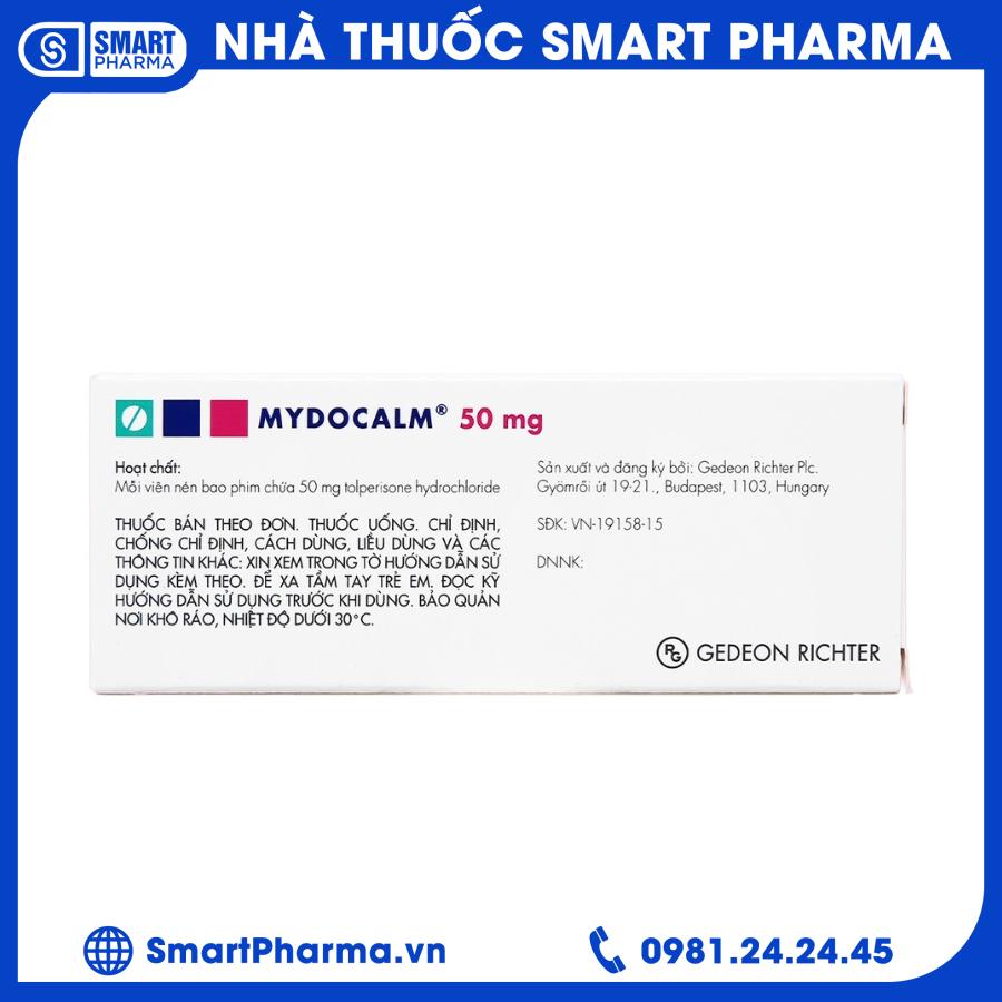 Mydocalm 50mg (3) Smart Pharma - Mydocalm 50mg 3