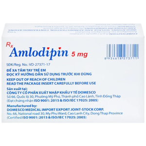 Smart Pharma - Thuốc Amlodipin 5mg Domesco điều trị tăng huyết áp, đau thắt ngực (3 vỉ x 10 viên) 2 Smart Pharma - Nha thuoc Smart Pharma 2026 10 14T145718.963