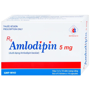 Smart Pharma - Thuốc Amlodipin 5mg Domesco điều trị tăng huyết áp, đau thắt ngực (3 vỉ x 10 viên) 1 Smart Pharma - Nha thuoc Smart Pharma 2026 10 14T145725.640