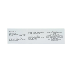 Smart Pharma - Thuốc Aspilets EC 80mg United phòng ngừa nhồi máu cơ tim, đột quỵ (10 vỉ x 10 viên) 2 Smart Pharma - Nha thuoc Smart Pharma 2026 10 19T160508.352
