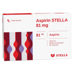Thuốc Aspirin 81mg STELLA phòng ngừa nhồi máu cơ tim, đột quỵ (2 vỉ x 28 viên)