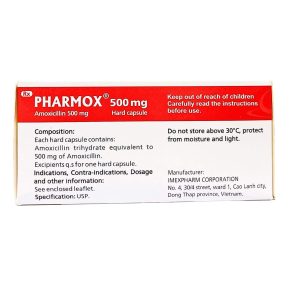 Smart Pharma - Viên nang cứng Pharmox 500mg điều trị các trường hợp nhiễm khuẩn (10 vỉ x 10 viên) 1 Smart Pharma - Pharmox 500mg 2