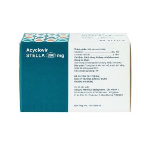 Smart Pharma - Thuốc Acyclovir Stella 800mg điều trị nhiễm Herpes simplex, Herpes zoster, thủy đậu (7 vỉ x 5 viên) 2 Smart Pharma - Acyclovir 800mg 2
