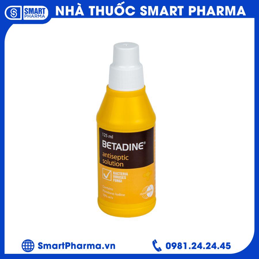 Betadine Antiseptic Sol 125ml.1 Smart Pharma - Betadine Antiseptic Sol 125ml.1