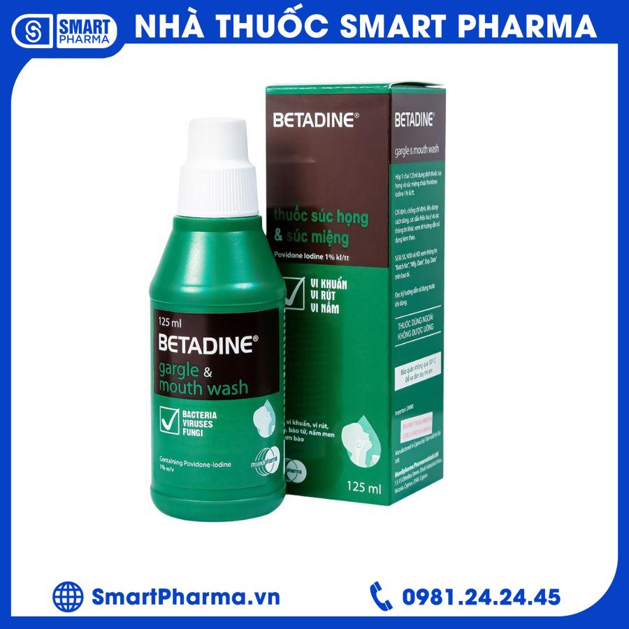 Betadine Gargle and Mouthwash 125ml Smart Pharma - Betadine Gargle and Mouthwash 125ml