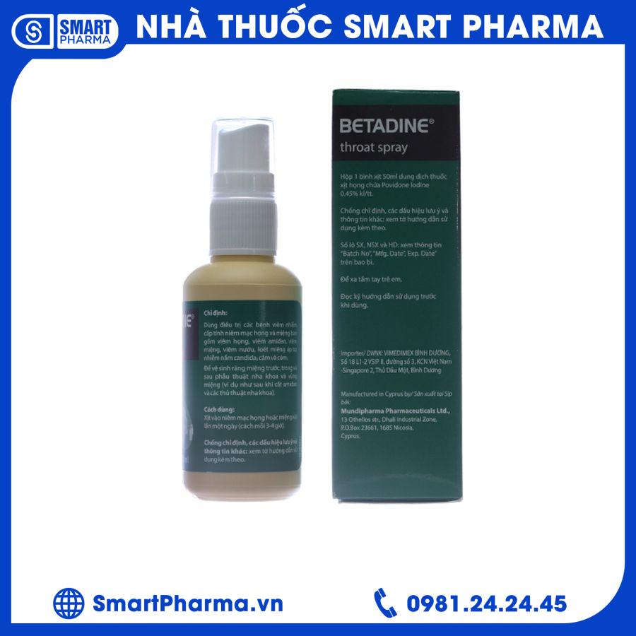 Betadine Throat Spray 1 Smart Pharma - Betadine Throat Spray 1