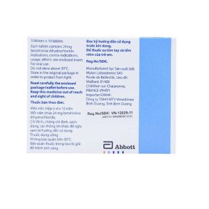 Smart Pharma - Thuốc Betaserc 24mg Abbott điều trị hội chứng Meniere (5 vỉ x 10 viên) 1 Smart Pharma - Betaserc 24mg 3