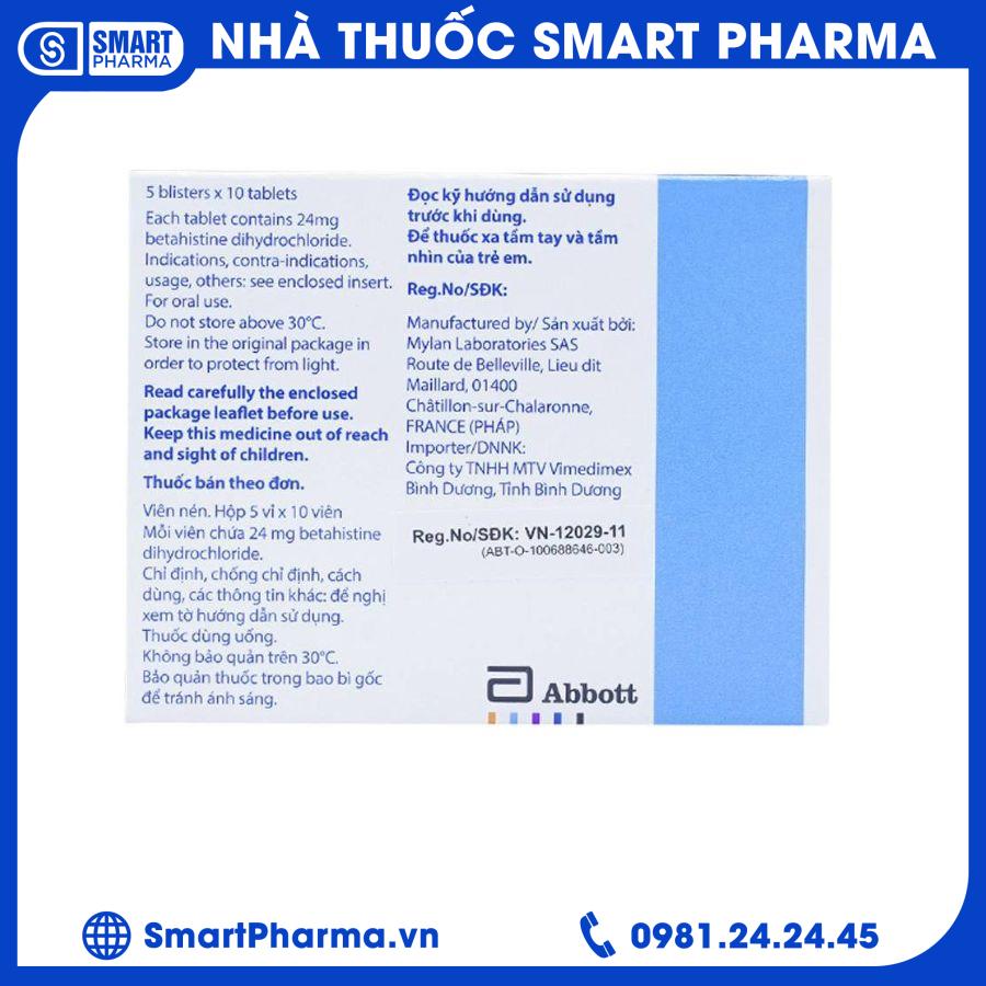 Betaserc 24mg 3 Smart Pharma - Betaserc 24mg 3