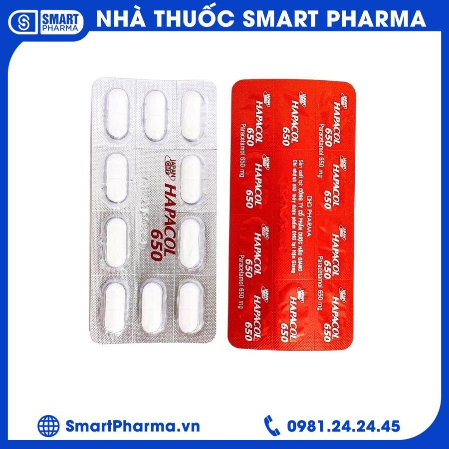 Hapacol 650mg (10vỉ x 10viên 1 Smart Pharma - Hapacol 650mg 10vi x 10vien 1