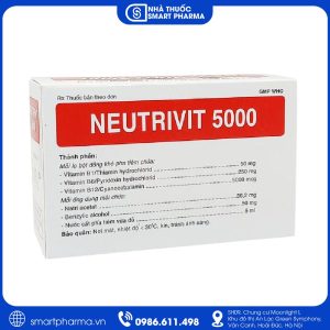 Smart Pharma - Bột pha tiêm Neutrivit 5000 Bidiphar điều trị viêm thần kinh (4 cặp) 1 Smart Pharma - NT SMART PHARMA 12