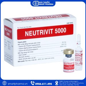 Bột pha tiêm Neutrivit 5000 Bidiphar điều trị viêm thần kinh (4 cặp)