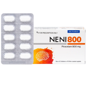 Thuốc Neni 800 DHG Pharma điều trị triệu chứng chóng mặt, nhức đầu, mê sảng nặng (3 vỉ x 10 viên)
