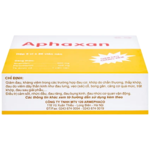 Smart Pharma - Thuốc Aphaxan Armephaco giảm đau, chống viêm (5 vỉ x 20 viên) 2 Smart Pharma - Nha thuoc Smart Pharma 2026 10 17T100731.162