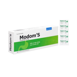 Thuốc Modom's 10mg DHG Pharma điều trị triệu chứng nôn và buồn nôn (10 vỉ x 10 viên)