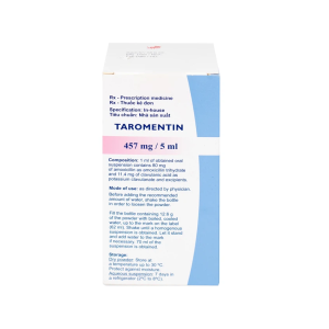 Smart Pharma - Bột hỗn dịch uống Taromentin 457mg/5ml điều trị nhiễm trùng viêm xoang, tai giữa, đường hô hấp (12.6g) 3 Smart Pharma - Taromentin 457mg1 1