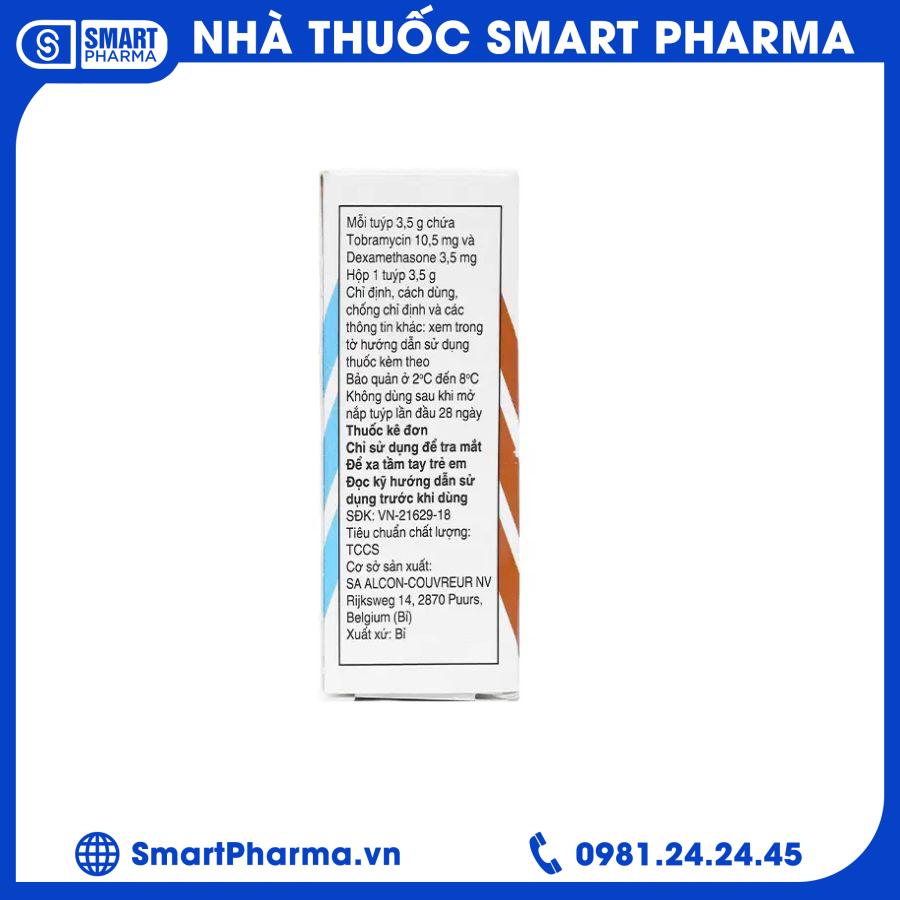 Thuốc mỡ tra mắt TobraDex 1 Smart Pharma - Thuoc mo tra mat TobraDex 1
