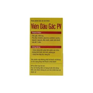 Smart Pharma - Viên Dầu Gấc PV hỗ trợ giúp làm sáng mắt, giảm khô mắt, mờ mắt, quáng gà (100 viên) 1 Smart Pharma - dau gac PV 1
