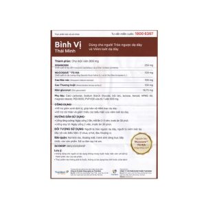 Smart Pharma - Viên uống Bình Vị Thái Minh hỗ trợ giảm acid dịch vị, giúp bảo vệ niêm mạc dạ dày (80 viên) 1 Smart Pharma - 2 21 2