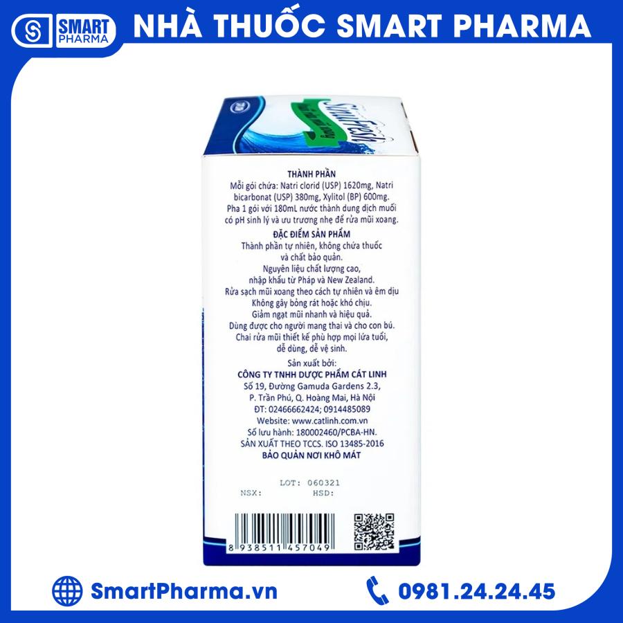 Bình + muối rửa mũi xoang (2) Smart Pharma - Binh muoi rua mui xoang 2