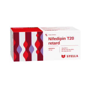 Thuốc Nifedipin T20 retard STELLA điều trị tăng huyết áp và dự phòng đau thắt ngực (10 vỉ x 10 viên)
