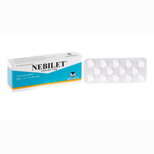 Thuốc Nebilet 5mg Nebivolol điều trị tăng huyết áp và suy tim mạn tính (1 vỉ x 14 viên)