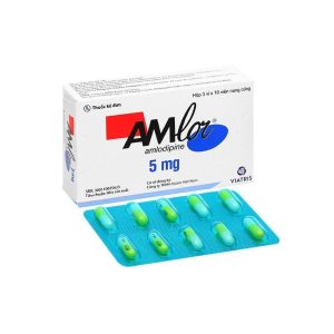 Thuốc Amlor 5mg Viatris điều trị tăng huyết áp, đau thắt ngực (3 vỉ x 10 viên)