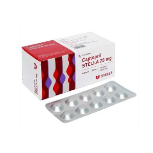 Thuốc Captopril STELLA 25 mg điều trị tăng huyết áp, suy tim sung huyết, nhồi máu cơ tim (10 vỉ x 10 viên)