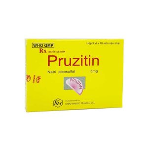 Viên nhai Pruzitin 5mg Khaphaco điều trị táo bón (3 vỉ x 10 viên)