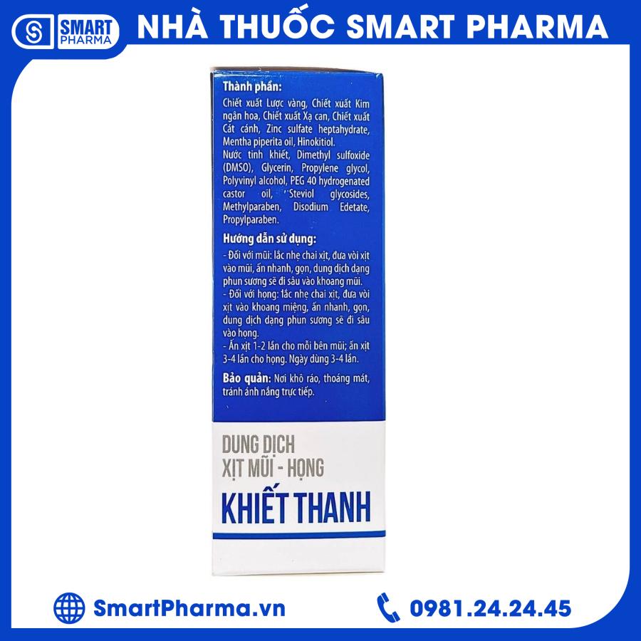 Xịt mũi họng Khiết Thanh (3) Smart Pharma - Xit mui hong Khiet Thanh 3