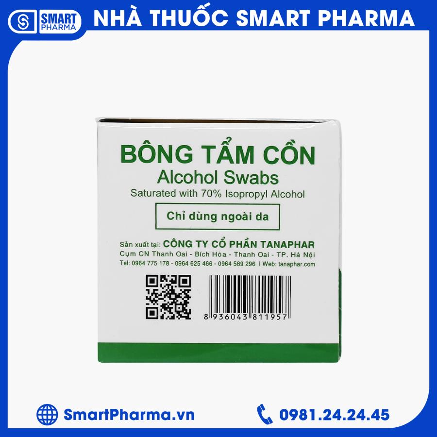 Bông tẩm cồn Tanaphar (3) Smart Pharma - Bong tam con Tanaphar 3