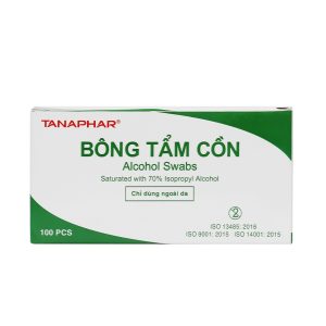 Bông tẩm cồn Alcohol Swabs Tanaphar làm sạch và khử trùng da trước khi tiêm (100 miếng)