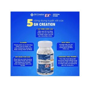 Smart Pharma - GH Creation EX+ , Viên uống tăng chiều cao chính hãng của Nhật, hộp 270 viên 1 Smart Pharma - GH Creation EX 2
