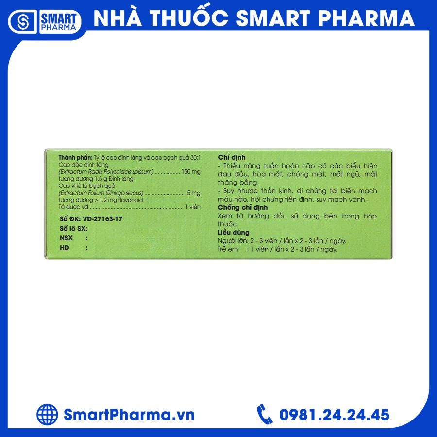 Hoạt huyết dưỡng não Dutamginko 1 Smart Pharma - Hoat huyet duong nao Dutamginko 1