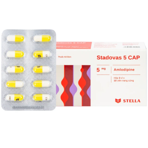 Thuốc Stadovas 5 CAP STELLA điều trị tăng huyết áp, đau thắt ngực mạn tính ( 3 vỉ x 10 viên)