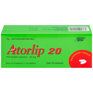 Smart Pharma - Thuốc Atorlip 20mg DHG Pharma điều trị tăng cholesterol toàn phần và LDL-cholesterol (Hộp 3 vỉ x 10 viên) 2 Smart Pharma - Nha thuoc Smart Pharma 2026 10 22T082900.797