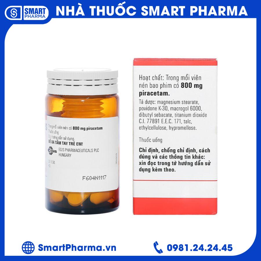 Piracetam (Lọ 30v) 800mg- EGIS 1 Smart Pharma - Piracetam Lo 30v 800mg EGIS 1