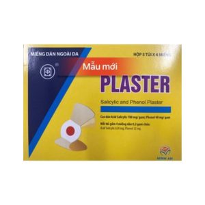 Miếng dán ngoài da Plaster miếng dán mụn cơm, mụn cóc ( Hộp 5 túi x 4 miếng)