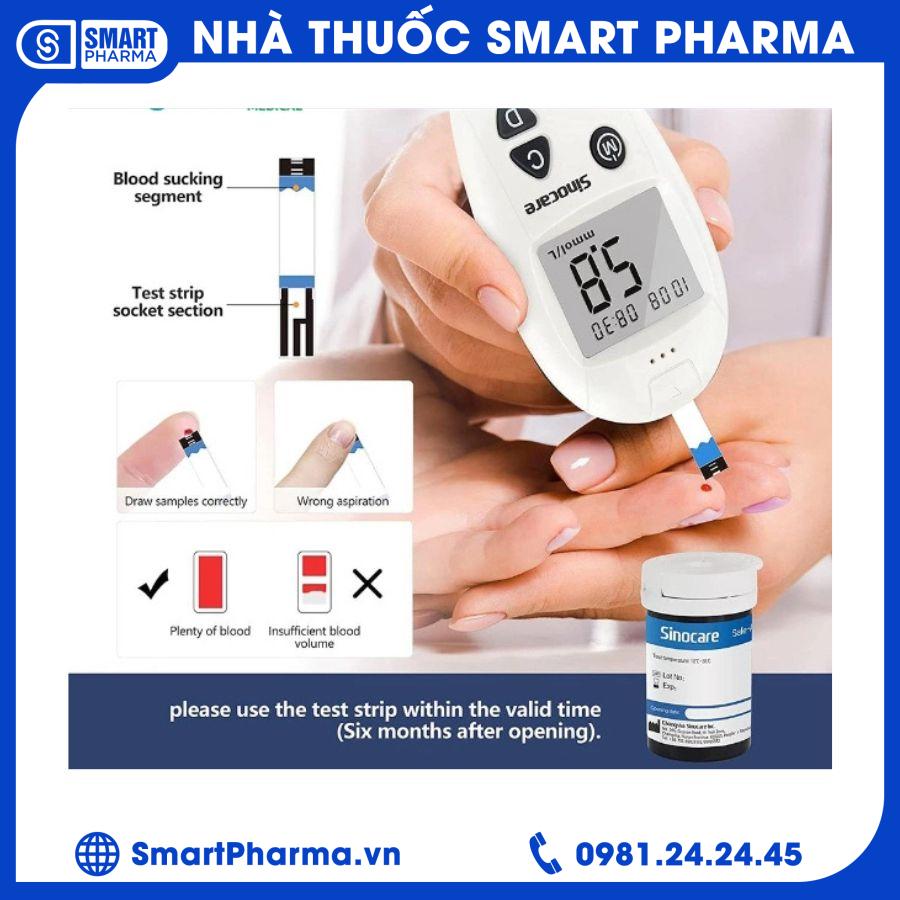 Que thử tiểu đường Safe Accu 2 Smart Pharma - Que thu tieu duong Safe Accu 2